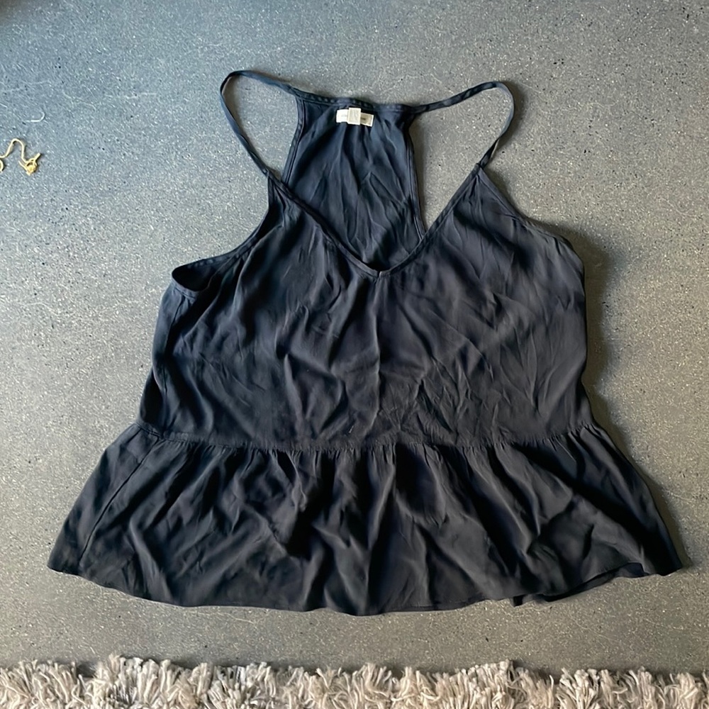 Silence + noise navy tank top with penlum bottom